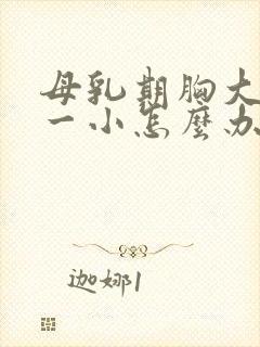 母乳期胸大一大一小怎么办封面