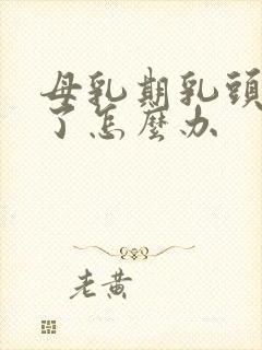 母乳期乳头裂开了怎么办封面