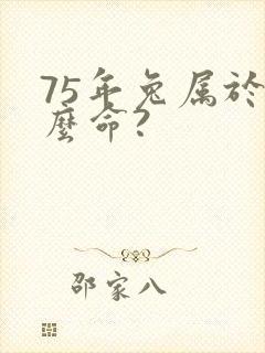 75年兔属于什么命?