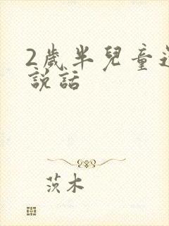 2岁半儿童还不说话封面