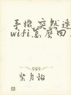 手机突然连不上wifi怎么回事