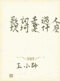 歌词走过人生的坎坷是什么歌