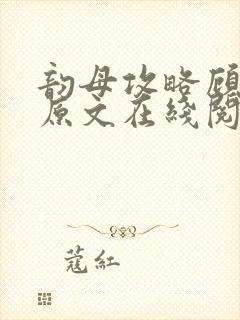 韵母攻略顾小暖原文在线阅读封面