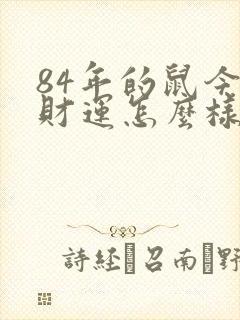 84年的鼠今年财运怎么样