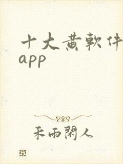十大黄软件下载app