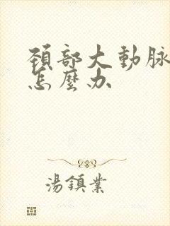 颈部大动脉斑块怎么办