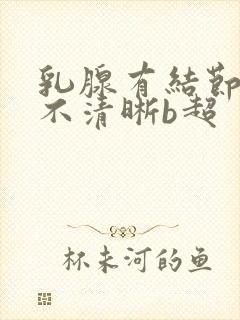 乳腺有结节边界不清晰b超