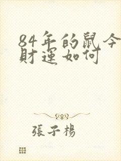 84年的鼠今年财运如何