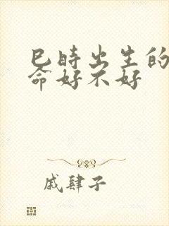 巳时出生的男孩命好不好