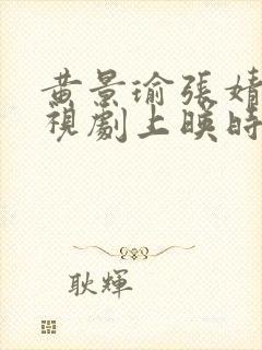 黄景瑜张婧仪电视剧上映时间