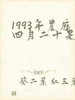 1993年农历四月二十是什么星座封面