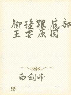 脚后跟底部痛的主要原因