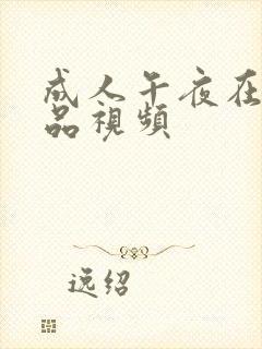 成人午夜在线精品视频封面