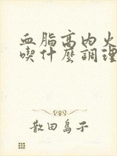 血脂高内火又重吃什么调理