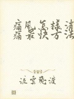 痛风怎样消肿止痛最快方法封面