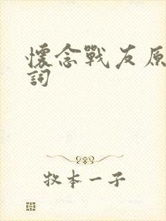 怀念战友原唱歌词