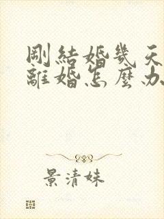 刚结婚几天就想离婚怎么办