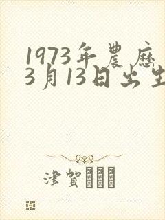 1973年农历3月13日出生是什么命