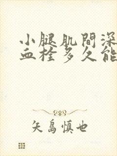 小腿肌间深静脉血栓多久能好封面