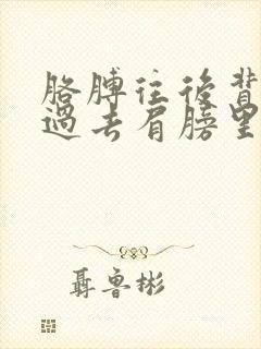 胳膊往后背背不过去肩膀里面疼封面