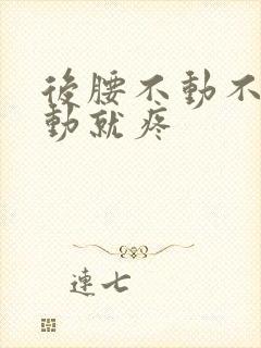 后腰不动不疼一动就疼封面