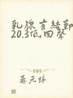 乳腺有结节0.20.3低回声