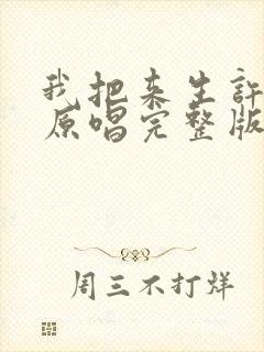 我把来生许给你原唱完整版封面