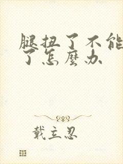 腿扭了不能走路了怎么办封面