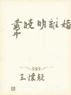 黄晓明离婚哪一年