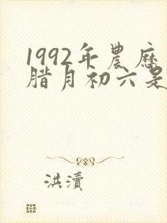 1992年农历腊月初六是什么命