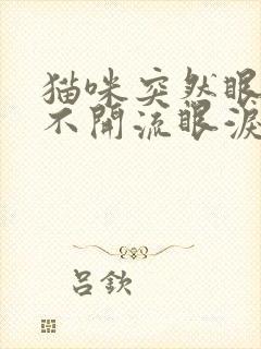 猫咪突然眼睛睁不开流眼泪怎么回事封面
