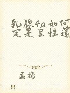 乳腺4a如何确定是良性还是恶性结节3公分