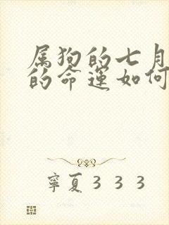 属狗的七月出生的命运如何