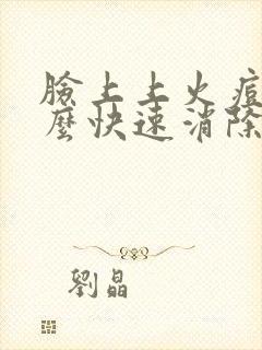 脸上上火痘痘怎么快速消除