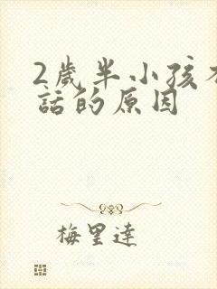 2岁半小孩不说话的原因封面