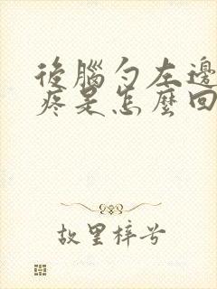 后脑勺左边一直疼是怎么回事