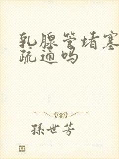 乳腺管堵塞可以疏通吗