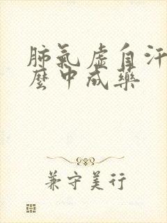 肺气虚自汗吃什么中成药