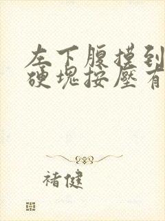 左下腹摸到一个硬块按压有痛感封面