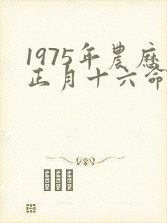 1975年农历正月十六命运