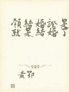 领结婚证是不是就是结婚了