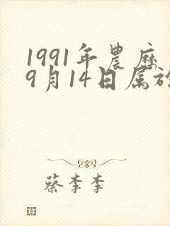 1991年农历9月14日属于什么命