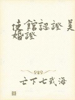 使馆认证美国结婚证