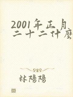 2001年正月二十二什么命女孩