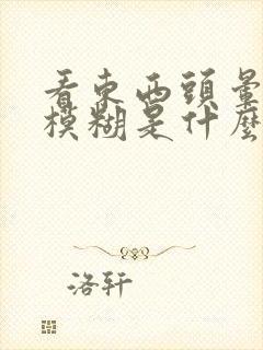 看东西头晕眼睛模糊是什么原因