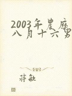 2003年农历八月十六男孩命运