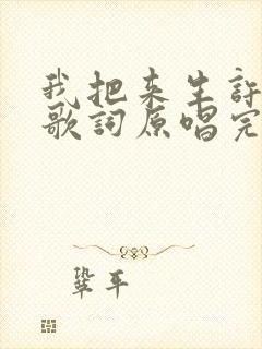 我把来生许给你歌词原唱完整版