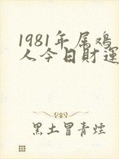 1981年属鸡人今日财运