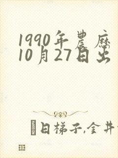 1990年农历10月27日出生的命运