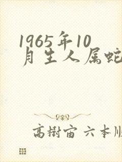 1965年10月生人属蛇的命运封面